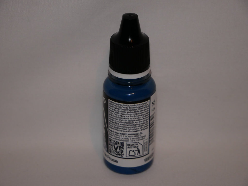 Vallejo Model Color Prussian Blue Acrylic 18ml/0.60 fl oz Dropper Bottle 70.965