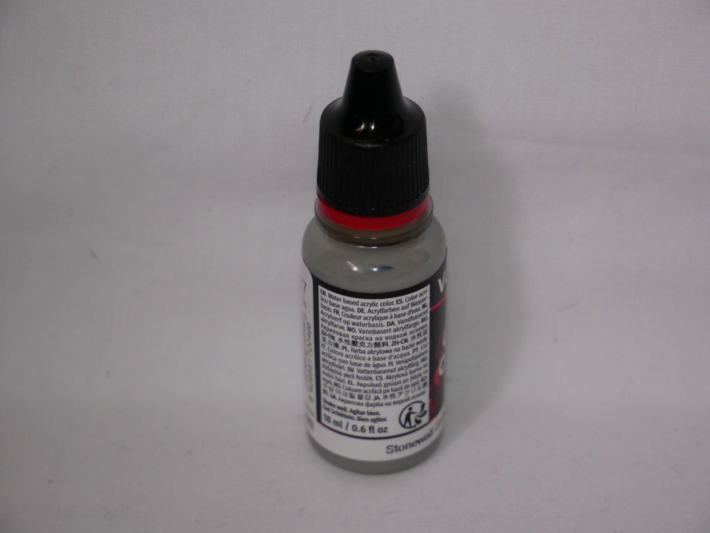 Vallejo Game Color Acrylics Stonewall Grey 18ml/0.6 fl oz Dropper Bottle 72.049