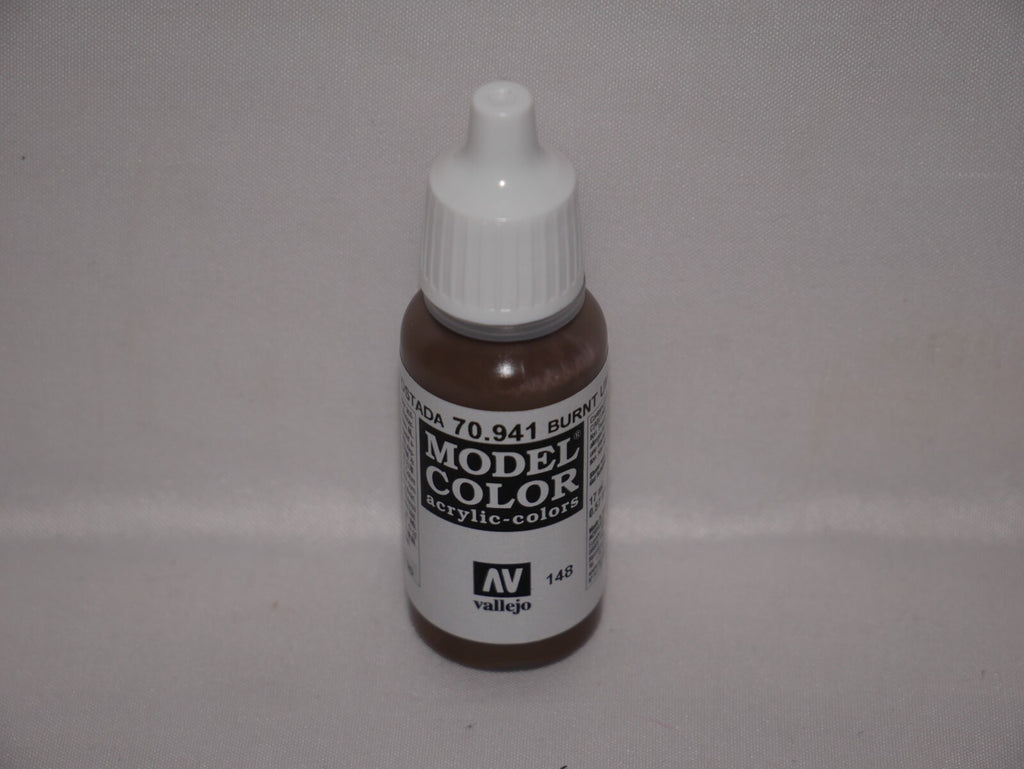 Vallejo Model Color Burnt Umber Acrylic 17ml /0.57 fl oz Dropper Bottle - 70.941