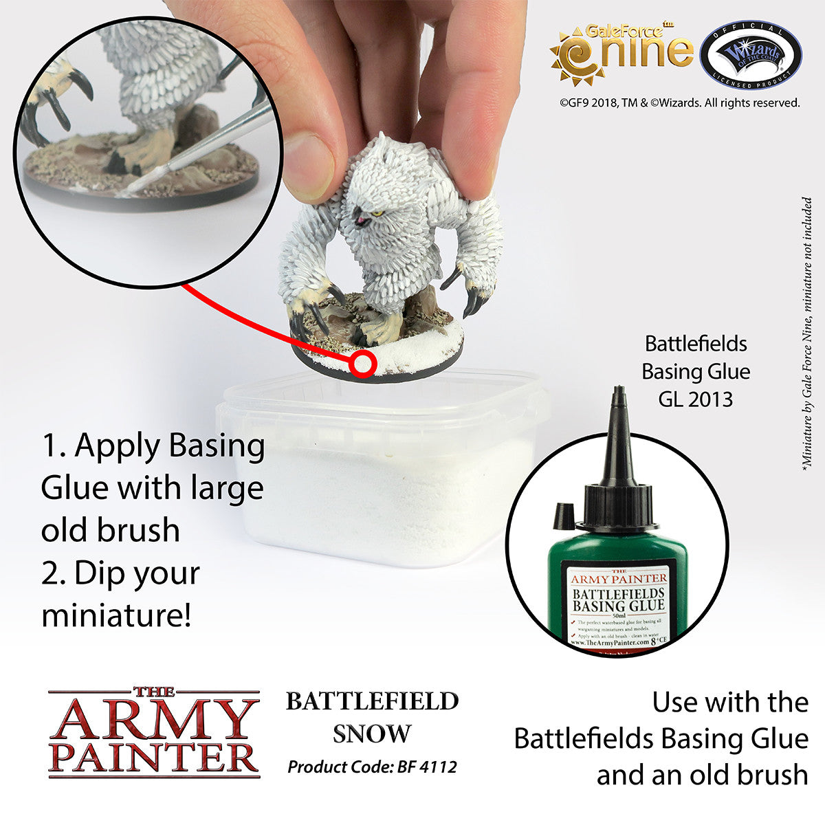 The Army Painter Battlefield Snow For Miniature Gaming Bases 150ml Tub - BF4112