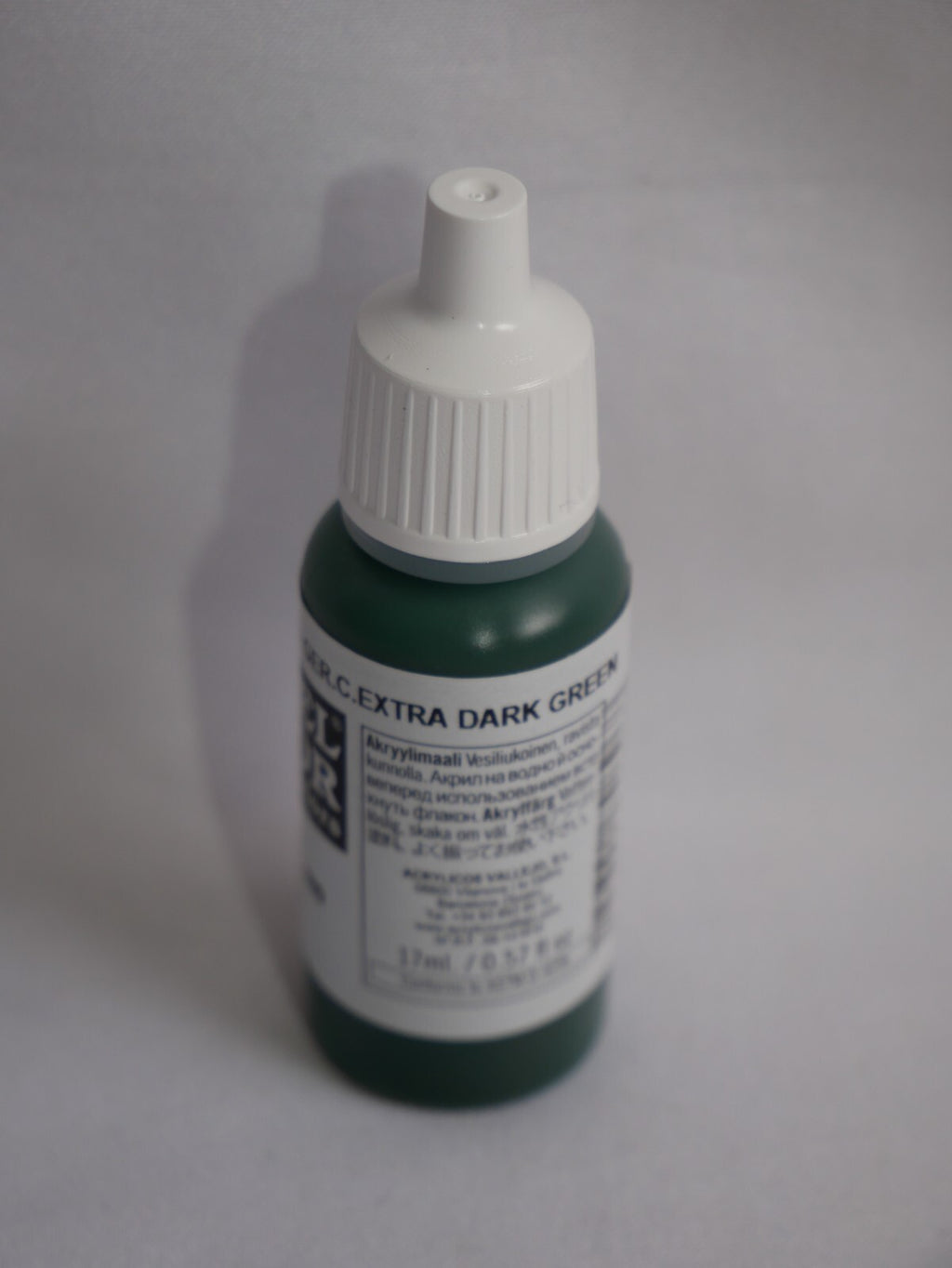 Vallejo Model Color Extra Dark Green Acrylic 17ml/0.57 fl oz Dropper - 70.896