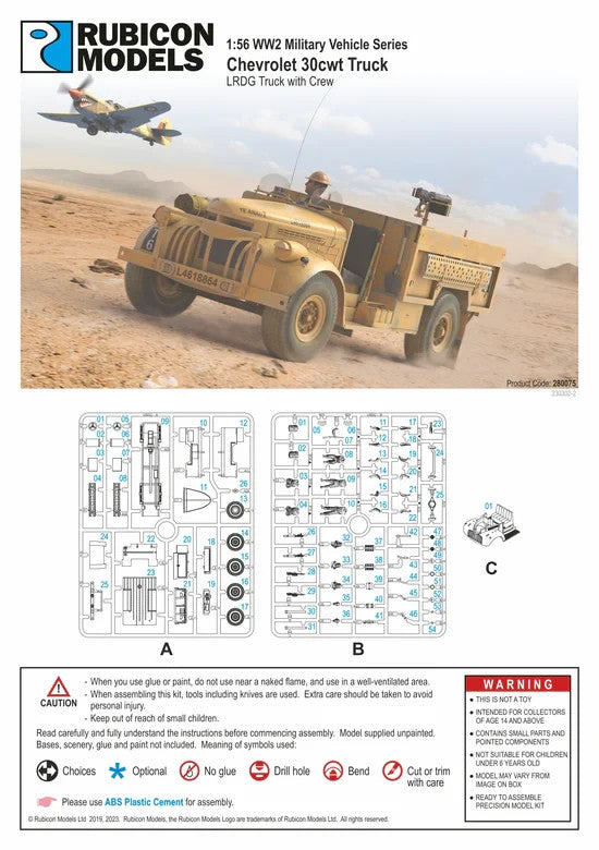 Rubicon Models 1:56 Scale 1.5-ton 4x2 Chevrolet 30cwt Truck With Crew - 280075