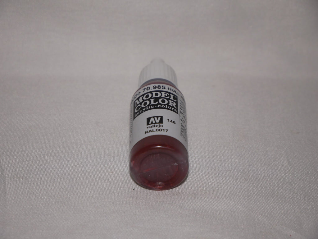 Vallejo Model Color Hull Red Acrylic 17ml/0.57 fl oz Dropper Bottle - 70.985
