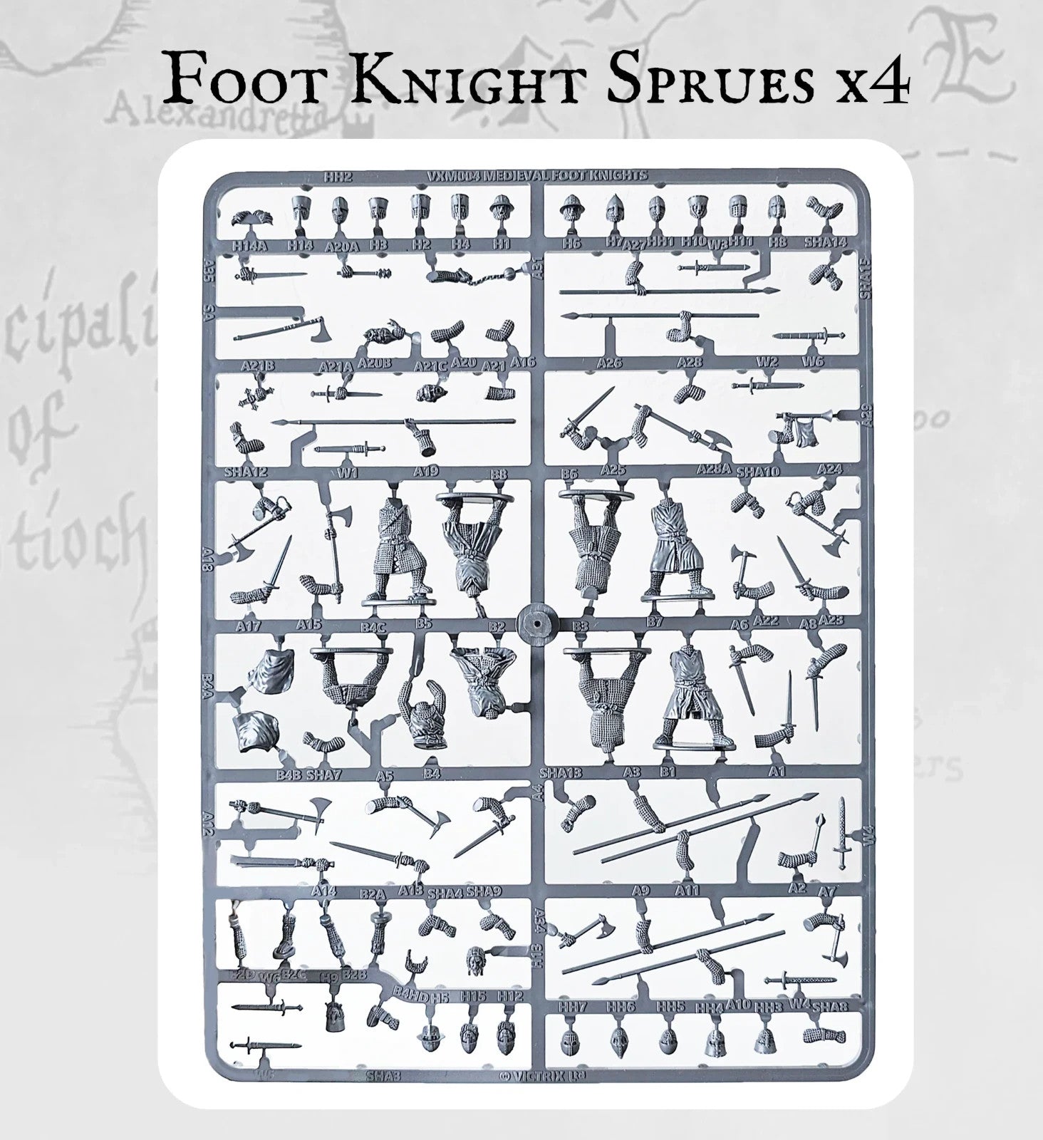 Victrix Medieval Warriors 28mm Scale Hard Plastic Medieval Foot Knights - VXM004