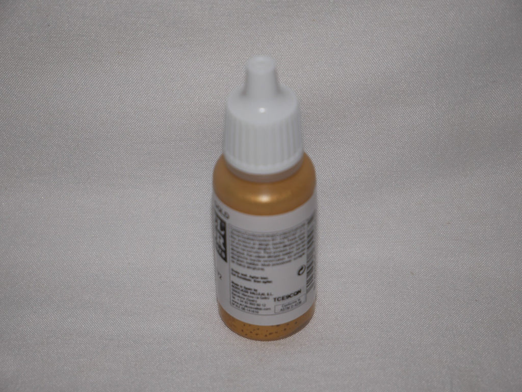 Vallejo Model Color Gold Metallic Acrylic 17ml/0.57 fl oz Dropper Bottle 70.996