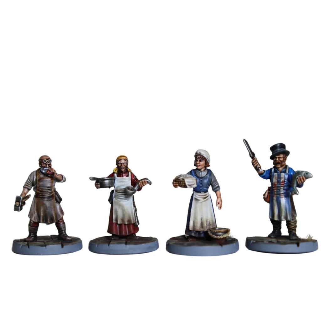 Wargames Atlantic Classic Fantasy 28mm Hard Plastic Villagers Figures - WAACF010