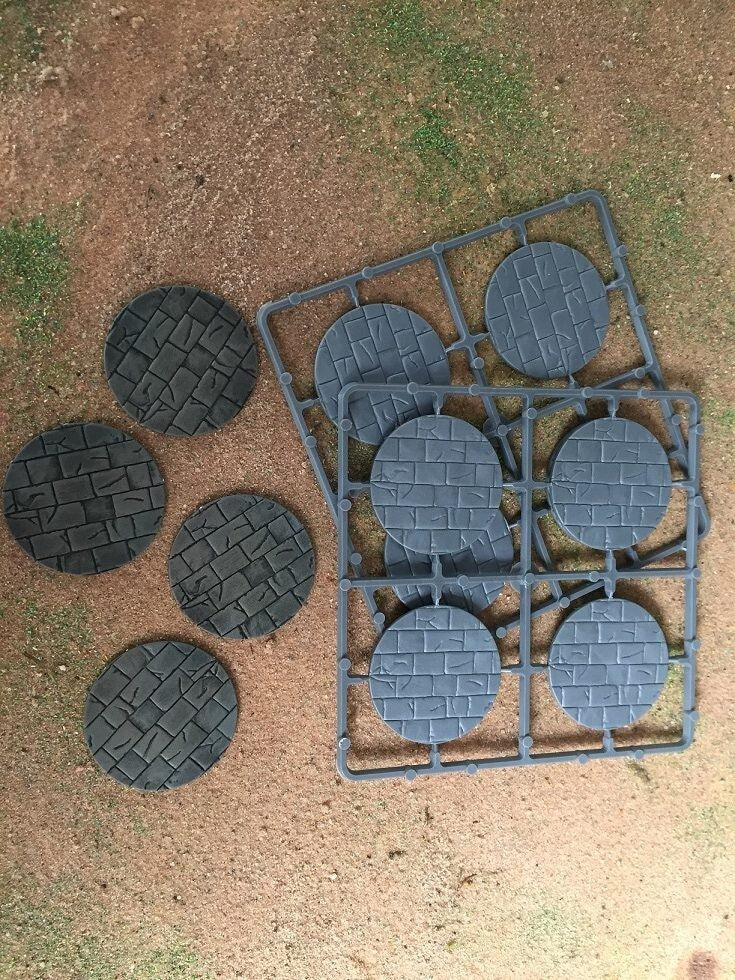 Renedra Ltd Generic Scenery & Bases 50mm Diameter Paved Effect Bases 8 Per Pack