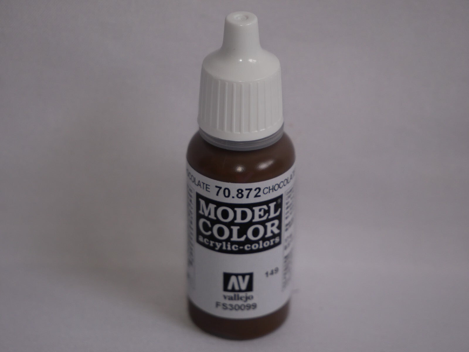 Vallejo Model Color Chocolate Brown Acrylic 17ml/0.57 fl oz Dropper - 70.872