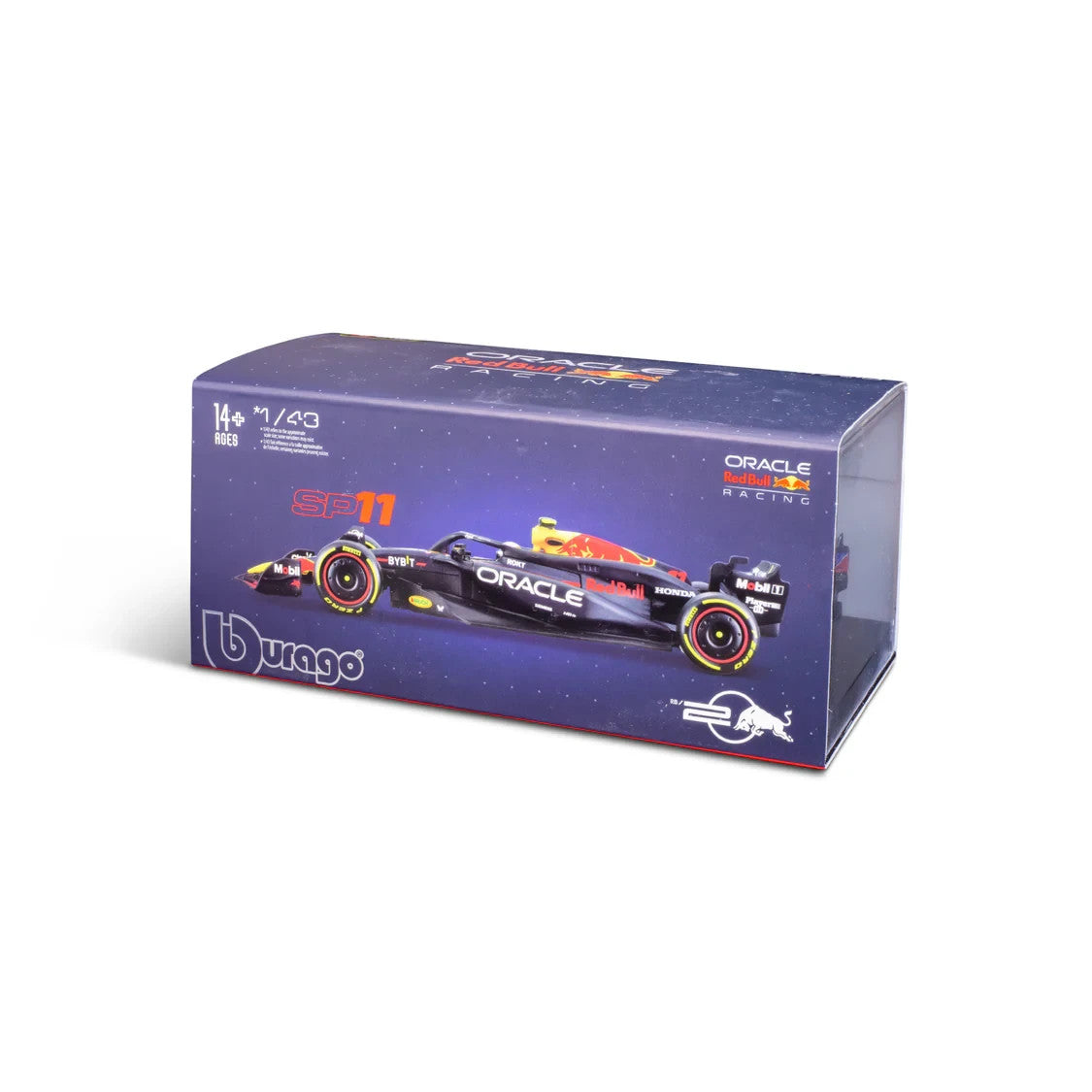 Burago 1:43 Oracle Redbull Racing RB20 Car With Sergio Pérez Helmet - #18-38098P