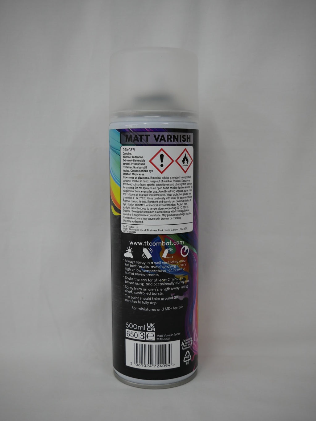 TTCombat Matt Varnish Plastic Scale Model Protective Spray 500ml Aerosol Can - TTAP-005