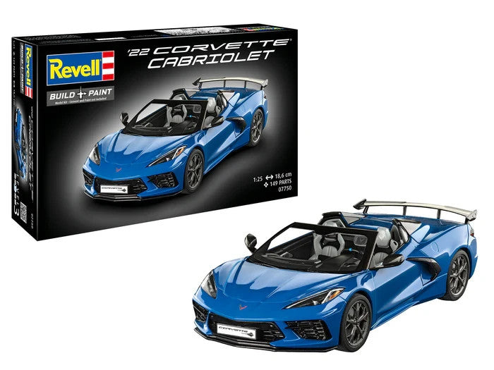 Revell 1:25 Scale Chevrolet Corvette C8 Cabriolet Sports Car Skill Level 3 07750