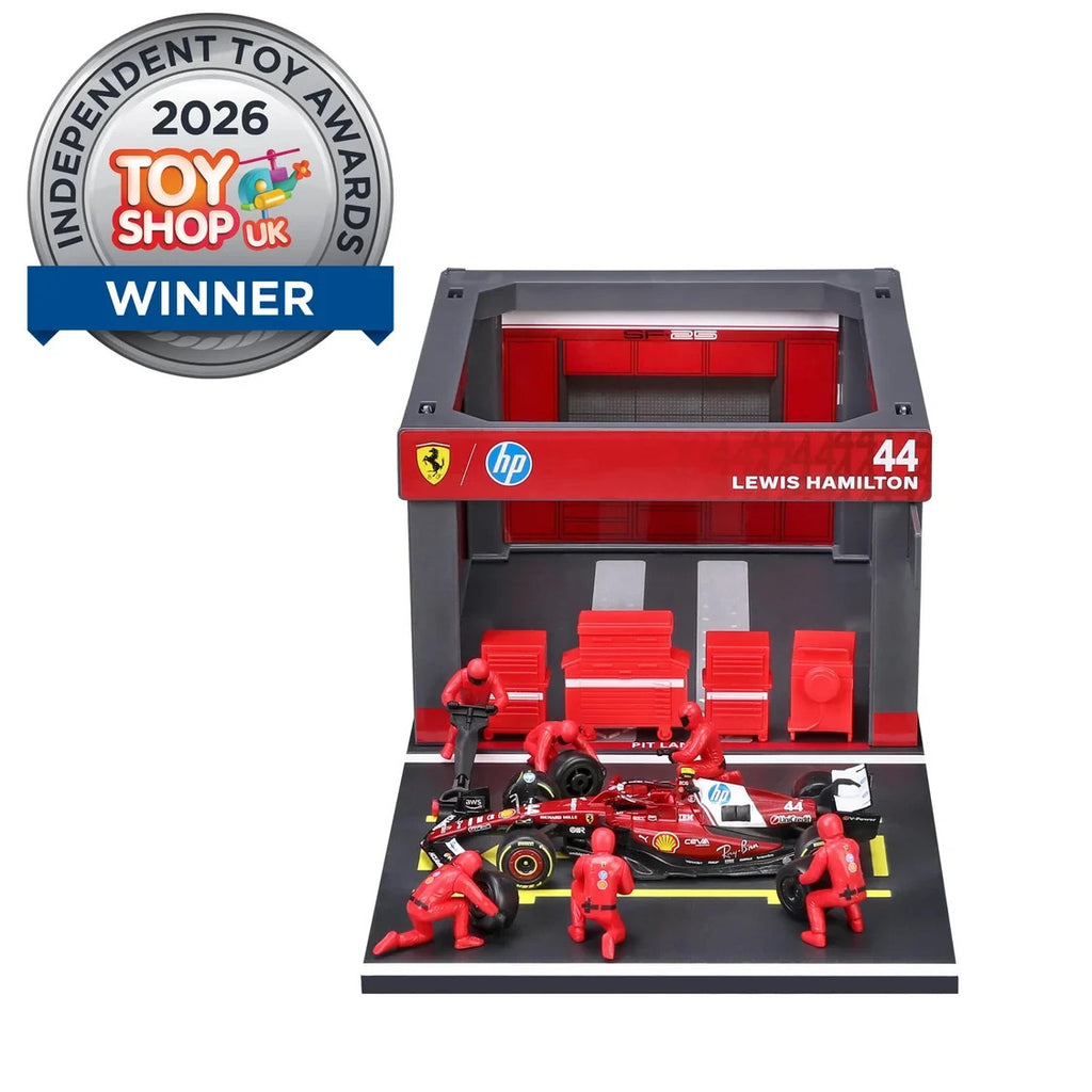 Burago 1:43 Scuderia Ferrari Formula One Team L.Hamilton Pit Pass Diorma Playset - #18-36865H