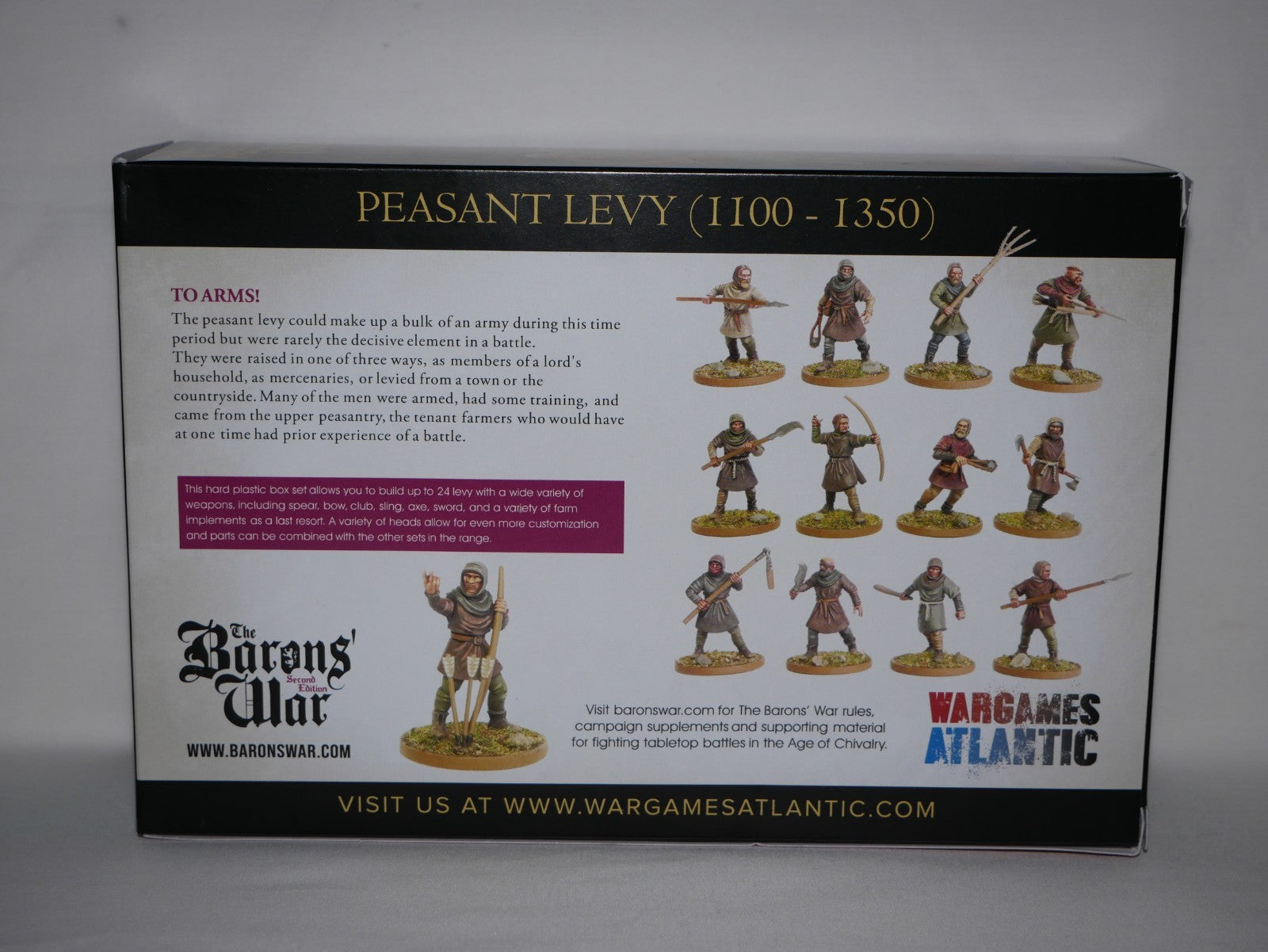 Wargames Atlantic The Barons' War 28mm Peasant Leavy (1100 - 1350) - WAAAC003