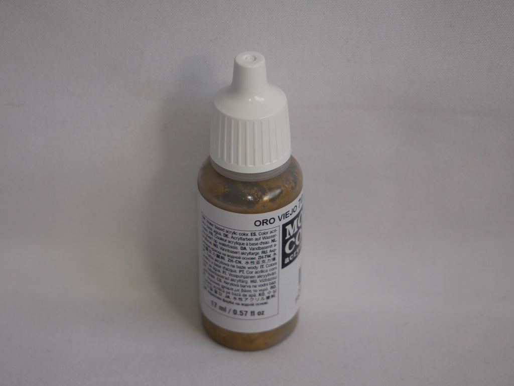 Vallejo Model Color Old Gold Metallic Acrylic 17ml/0.57 fl oz Dropper - 70.878