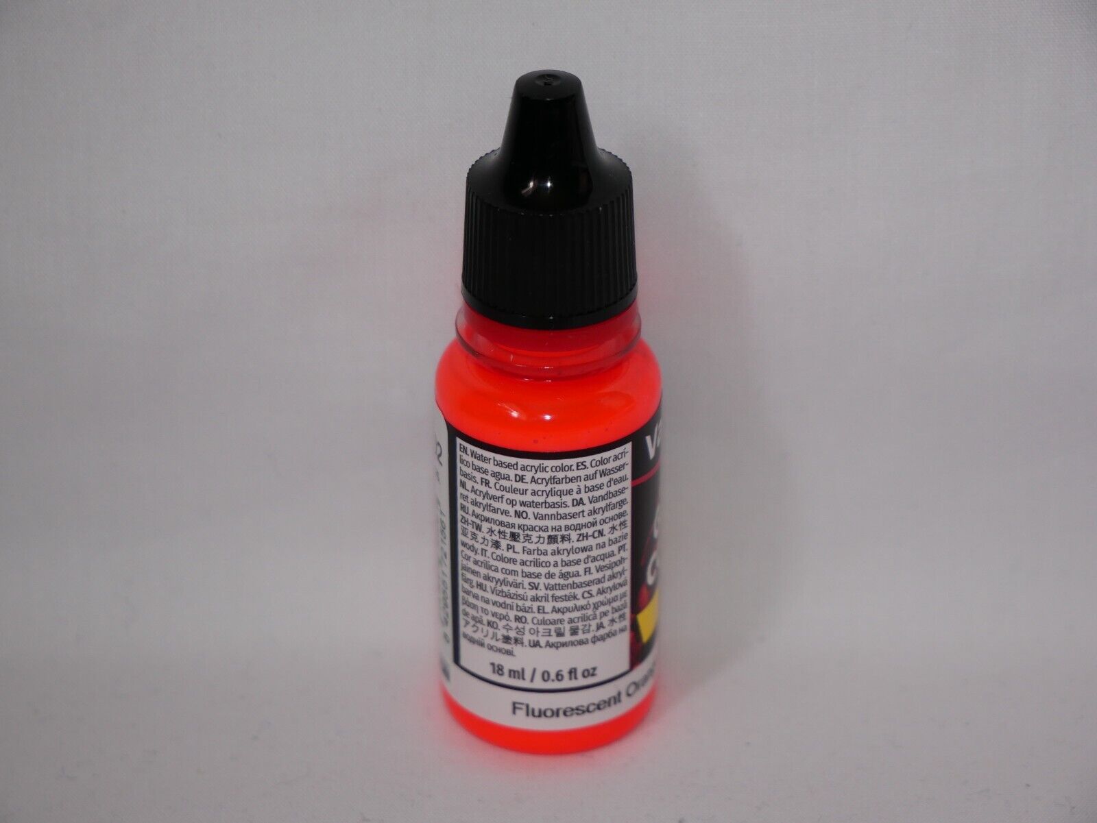 Vallejo Game Color Acrylic Range Fluorescent Orange 18ml Dropper Bottle - 72.156