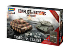 Revell 1:72 Conflict of Nations WW2 Series Tiger 1 VS T34/85 Skill Level 4 05655