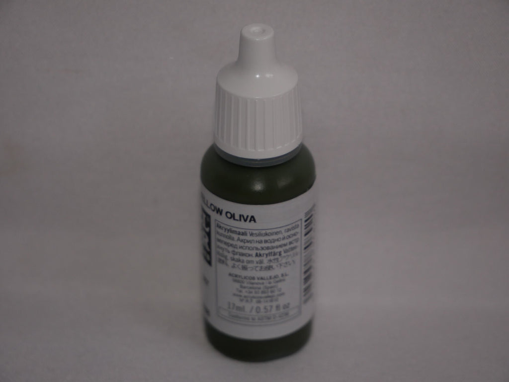 Vallejo Model Color Yellow Oliva Acrylic 17ml/0.57 fl oz Dropper Bottle - 70.892