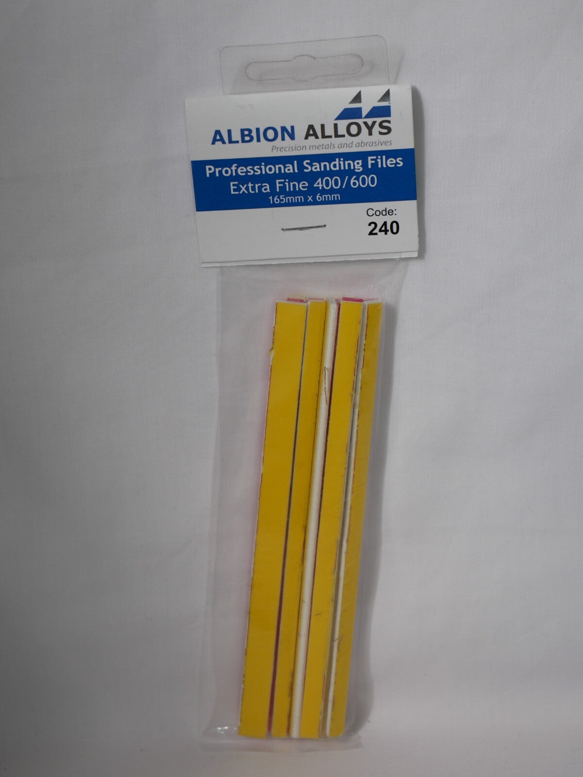 Albion Alloys Professional Extra Fine Sanding Files 400/600 Grit 165mm x 6mm - 240
