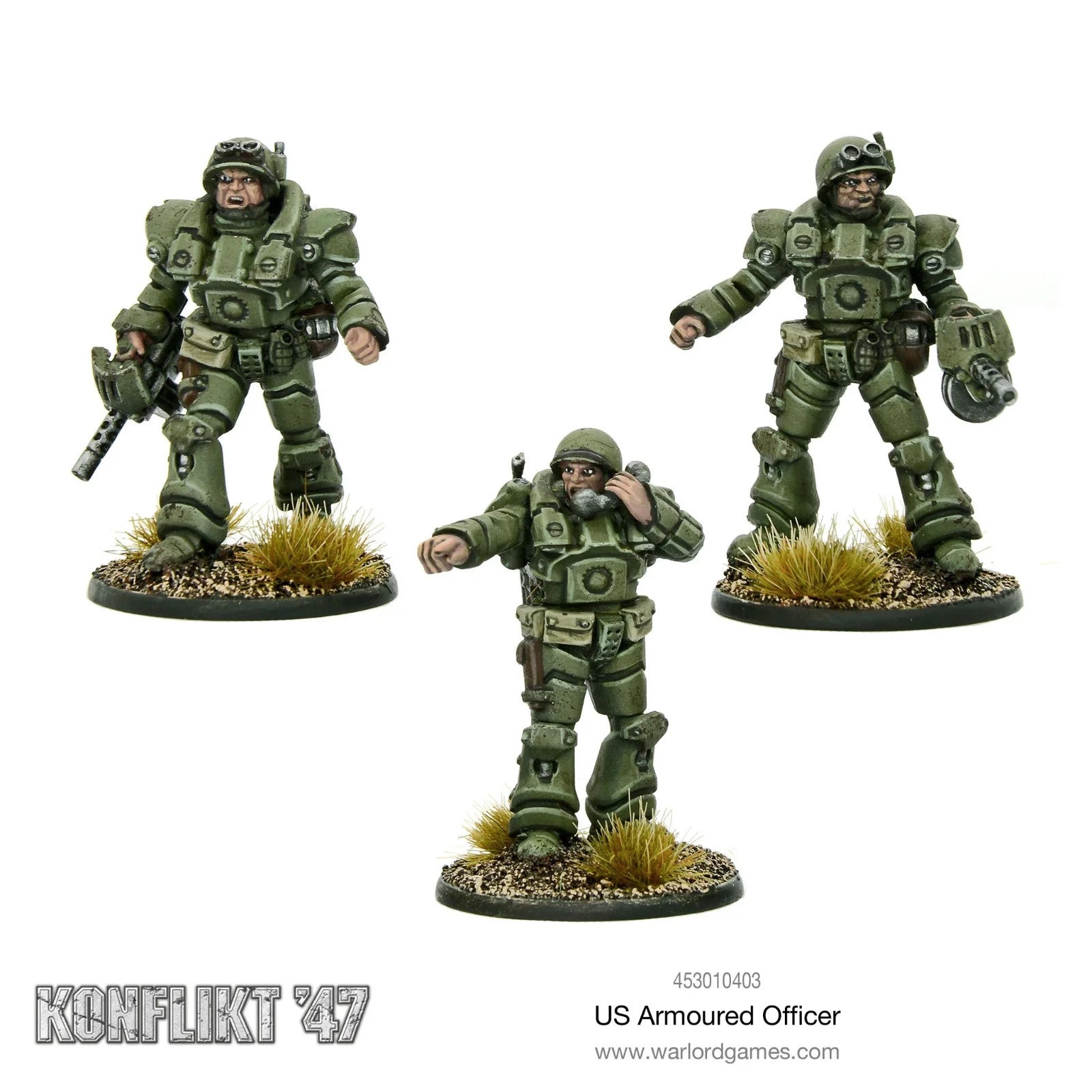 Warlord Games Konflikt 47 1:56 Scale US Armoured Officer 2x Fig Blister - 453010403