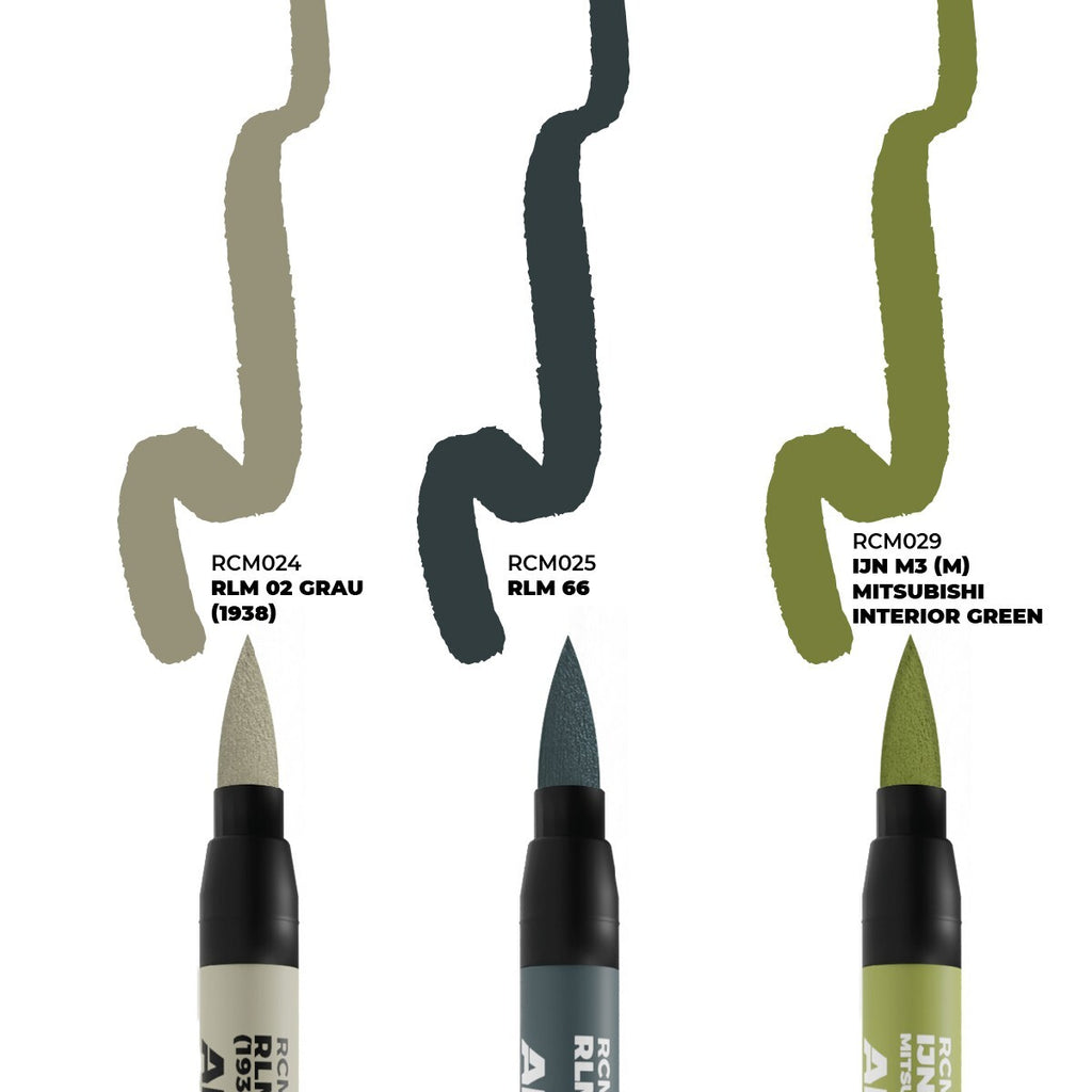 AK Interactive Real Color Markers WWII Axis Aircraft Cockpit Colors 3pcs RCM110