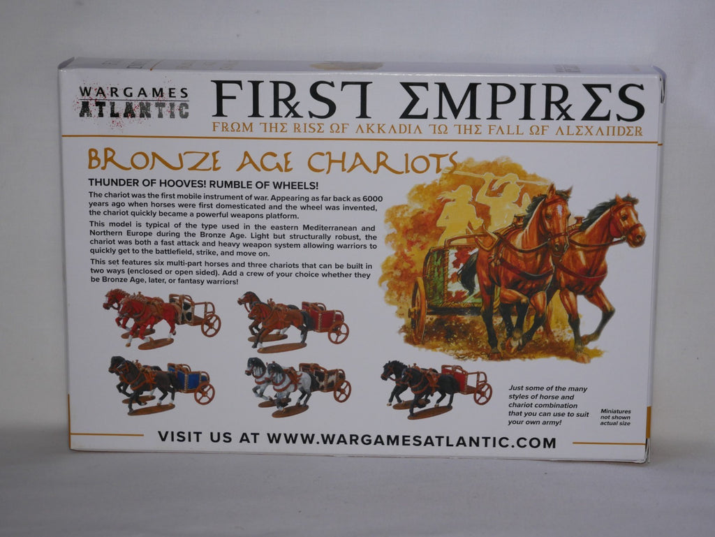 Wargames Atlantic First Empires 28mm Hard Plastic Bronze Age Chariots - WAAFE002
