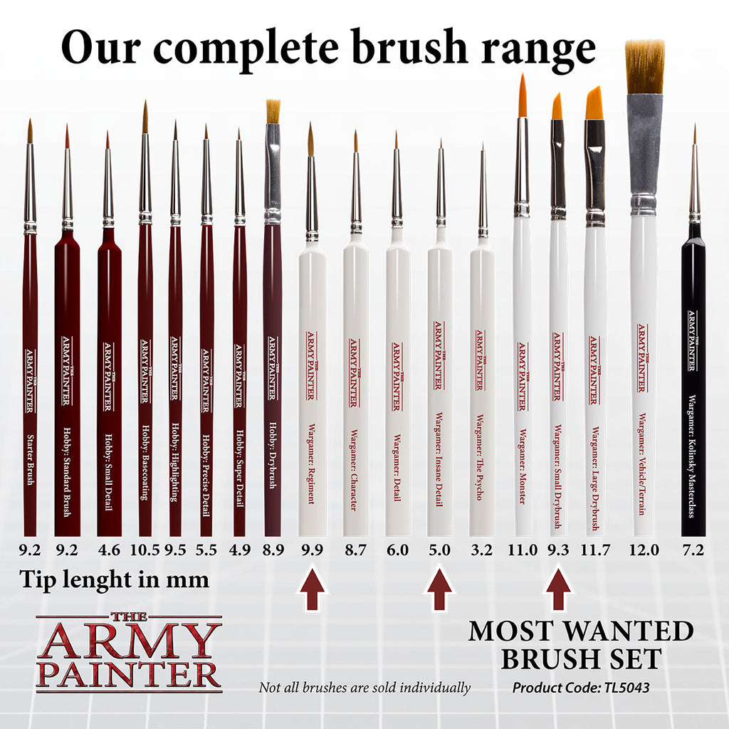The Army Painter Most Wanted 3 Piece Brush Set For Miniature Painting - TL5043