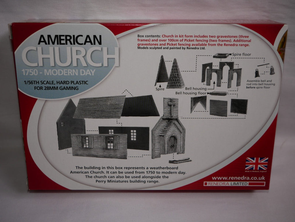 Renedra Ltd Generic Scenery & Bases 1/56th Scale American Weathered Church RNAC