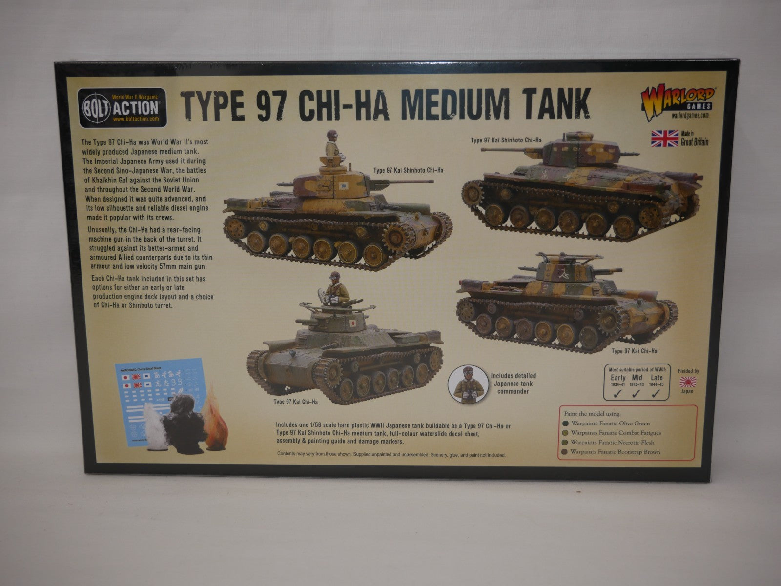 Warlord Games Bolt Action 1:56 Scale WWII Type 97 CHI-HA Medium Tank - 402016002