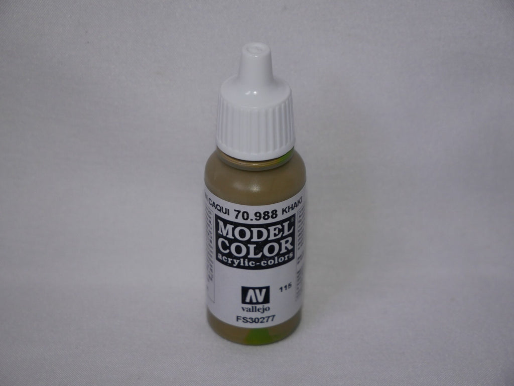 Vallejo Model Color Khaki Acrylic 17ml/0.57 fl oz Dropper Bottle - 70.988
