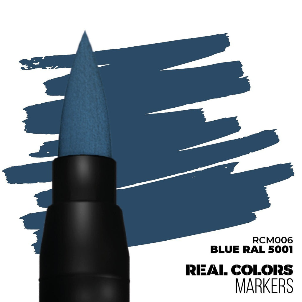 AK Interactive Real Colors Acrylic Fast Dry Marker Pens Blue RAL 5001 - RCM006