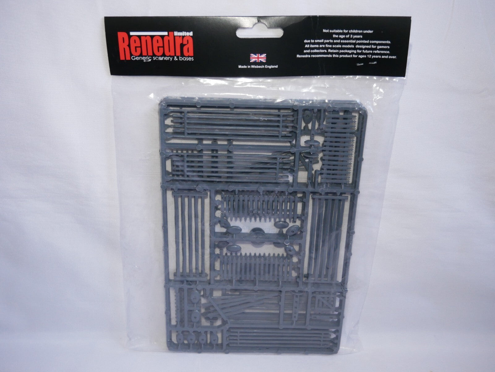 Renedra Limited Generic Scenery & Bases 1/56 Scale Mixed Fences Grey 2 Pack RN8
