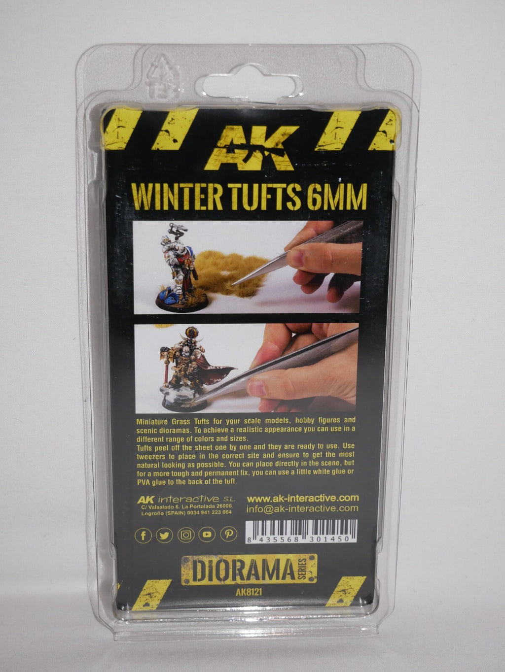 AK Interactive Diorama Series Winter 6mm Tufts For Wargaming Mini Bases - AK8121
