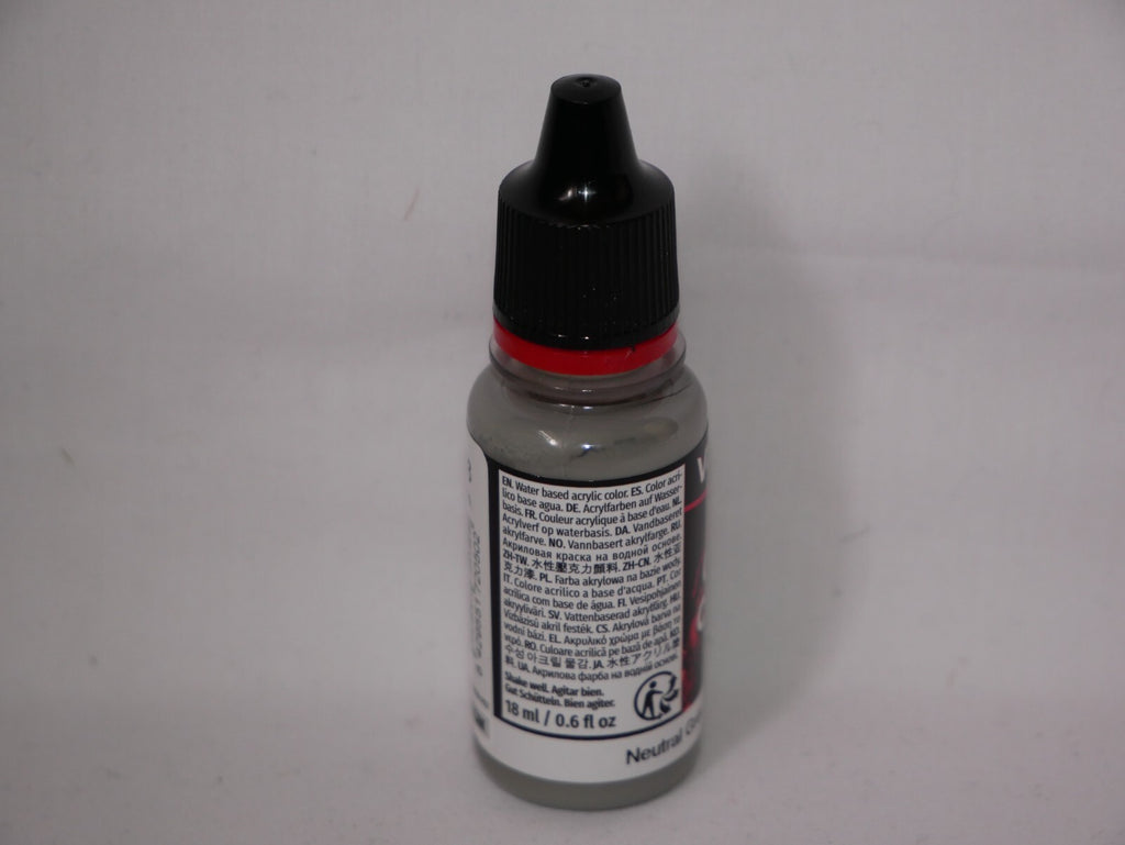 Vallejo Game Color Acrylics Neutral Grey 18ml/0.6 fl oz Dropper Bottle - 72.050