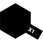 Tamiya Color Acrylic Modeling Paint Mini X-1 Black 10ml (1/3oz) Glass Jar 81501