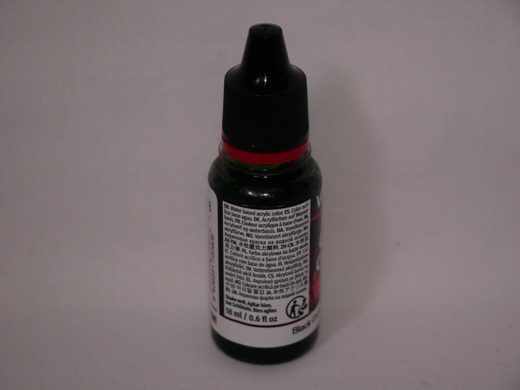 Vallejo Game Color Acrylic Inks Black Green 18ml/0.6 fl oz Dropper Bottle 72.090