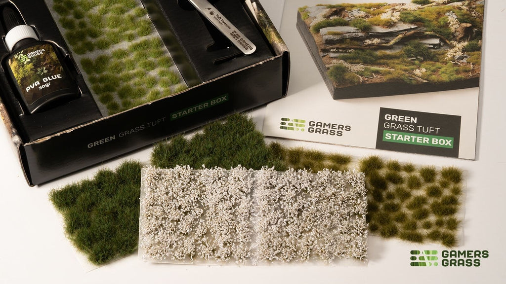 Gamers Grass Green Grass Tuft Basing Starter Box For Mini Wargaming Bases - GGSB-G