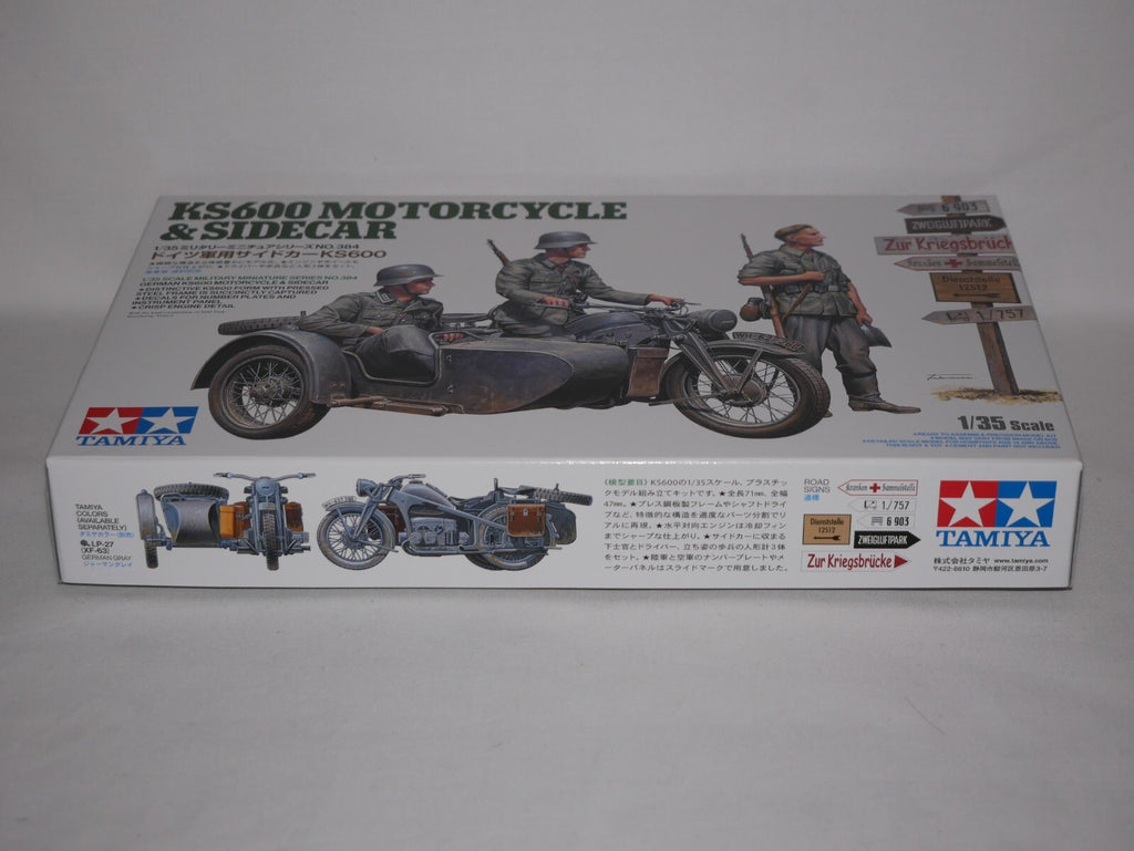 Tamiya 1:35 Military Miniature Series No.384 KS600 Motorcycle & Sidecar  - 35384