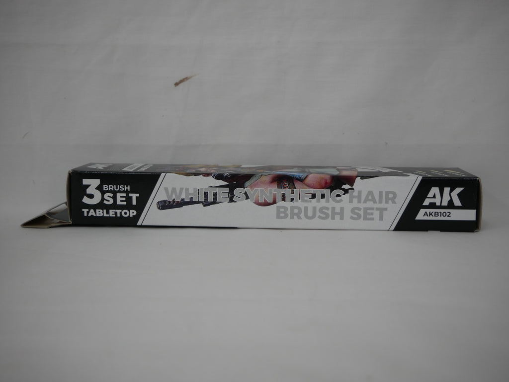 AK Interactive Tabletop Synthetic 3 Piece Miniature Painting Brush Set - AKB102