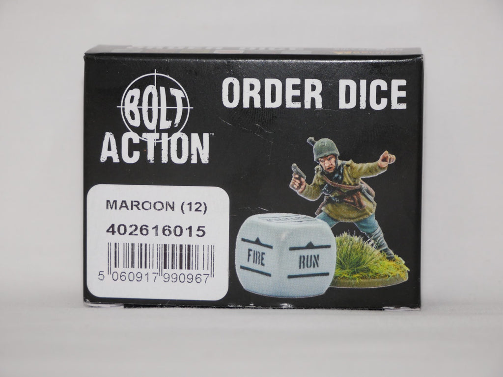 Warlord Games Bolt Action 1:56 Scale 12 Maroon Coloured Order Dice - (402616015)