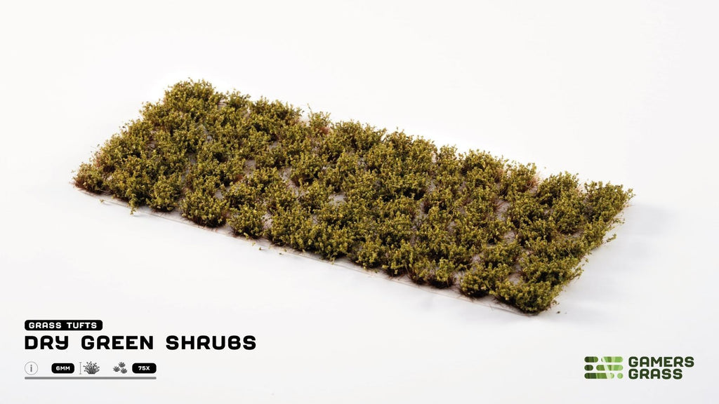 Gamers Grass Dry Green Shrubs Grass Tufts For Model Bases 75x Per Pack GGFS-DRG