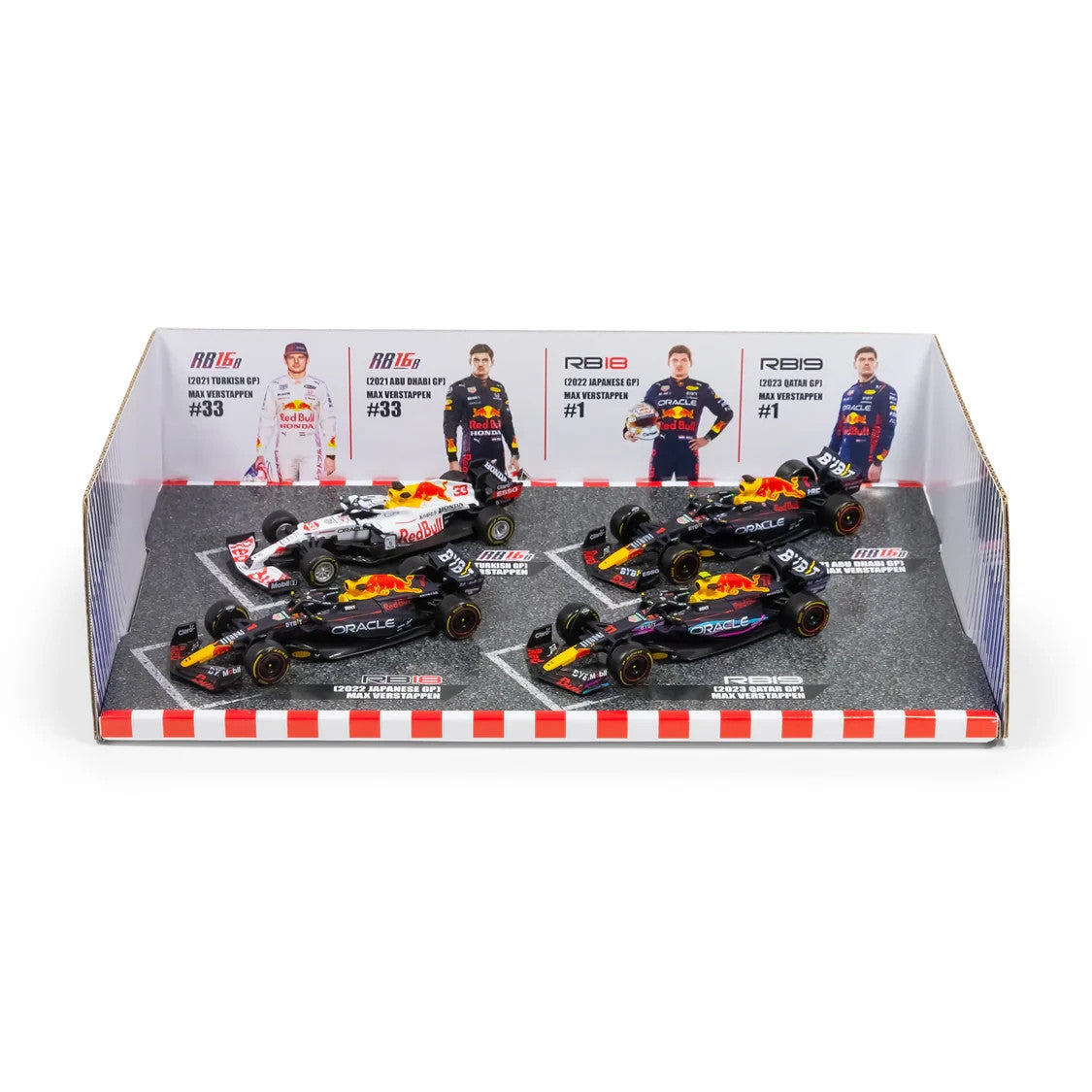 Burago 1:43 Oracle Redbull Racing Max Verstappen Champion 4 Car Set - #18-38092