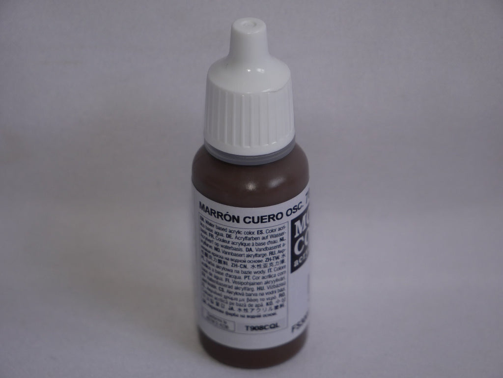 Vallejo Model Color Leather Brown Acrylic 17ml/0.57 fl oz Dropper Bottle 70.871