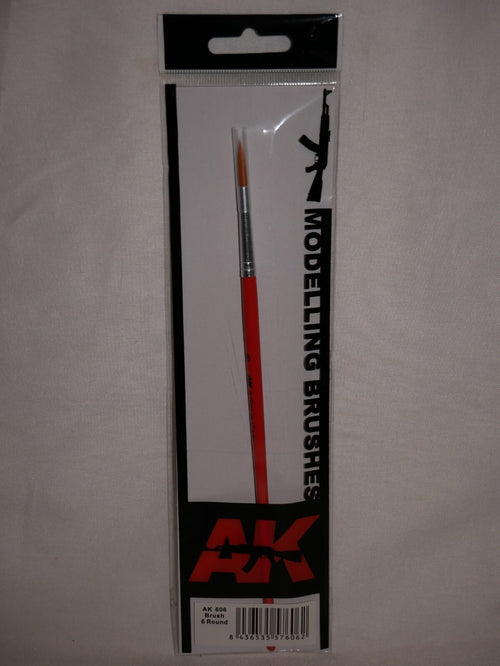 AK Interactive Size 6 Round Synthetic Hair Scale Modeling Paint Brushes - AK606