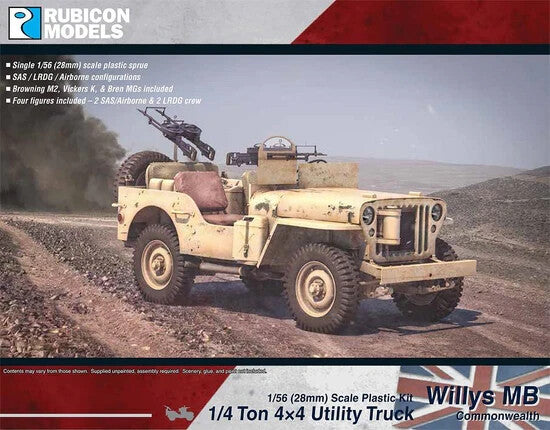 Rubicon Models 1:56 Willys MB Commonwealth 1/4 Ton 4x4 Utility Truck - 280050