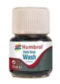 Humbrol Scale Modelling Enamel Dark Grey Wash (28ml) Glass Jar Bottle - AV0204