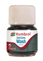 Humbrol Scale Modelling Enamel Dark Grey Wash (28ml) Glass Jar Bottle - AV0204