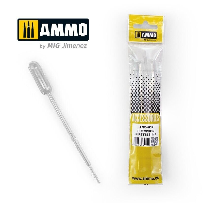 Ammo By Mig Jimenez 1mm Small Size Reusable Precision Pipettes 4 pcs A.MIG-8235