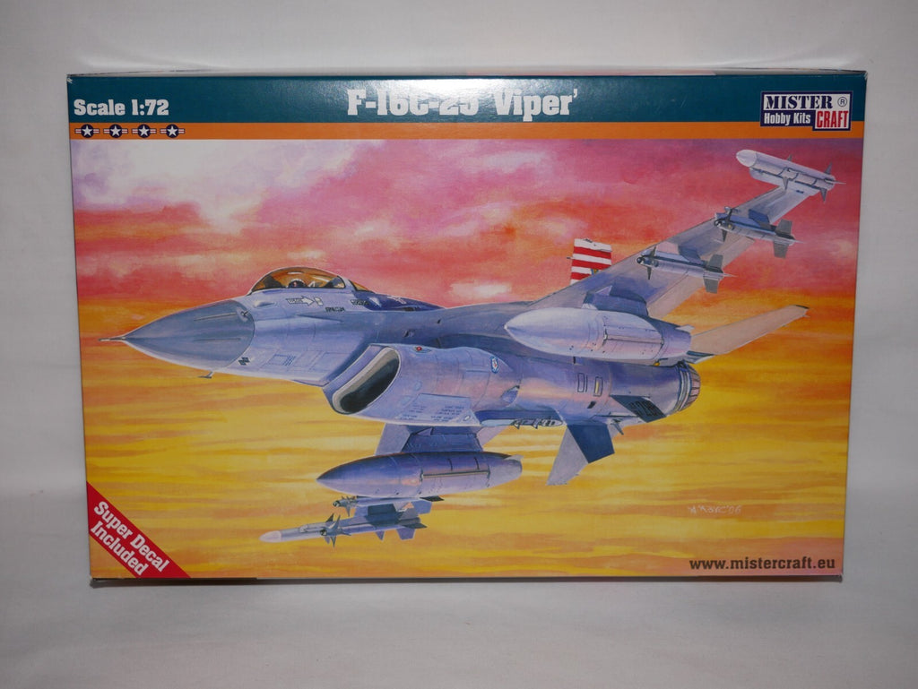 MisterCraft Hobby Kits 1:72 Scale (D-64) F-16C-25 'Viper' Fighter Jet - 040642