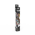 AK Interactive Tabletop Synthetic 3 Piece Miniature Painting Brush Set - AKB102