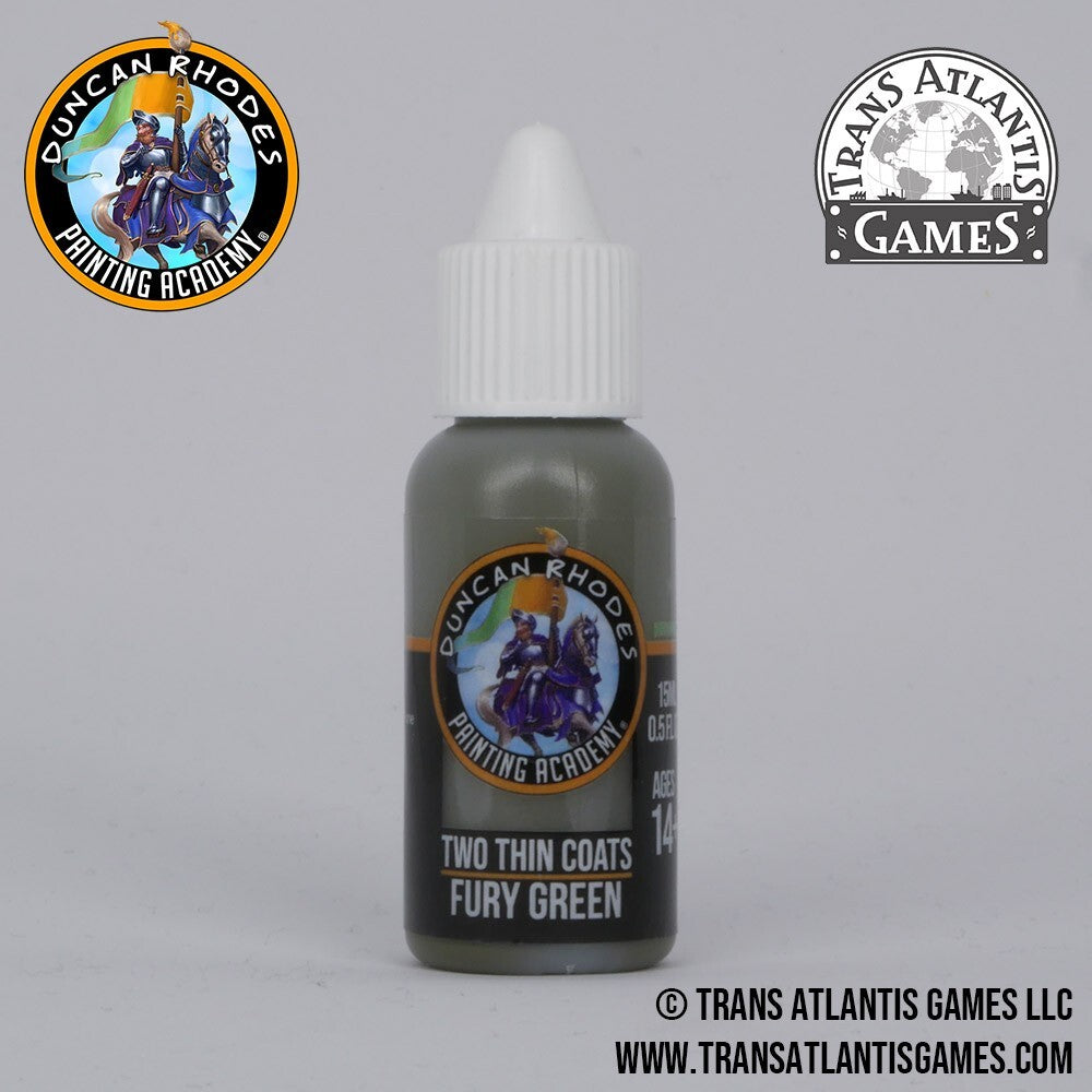 Duncan Rhodes Painting Academy 'Two Thin Coats' Fury Green 15ml Bottle - 10079